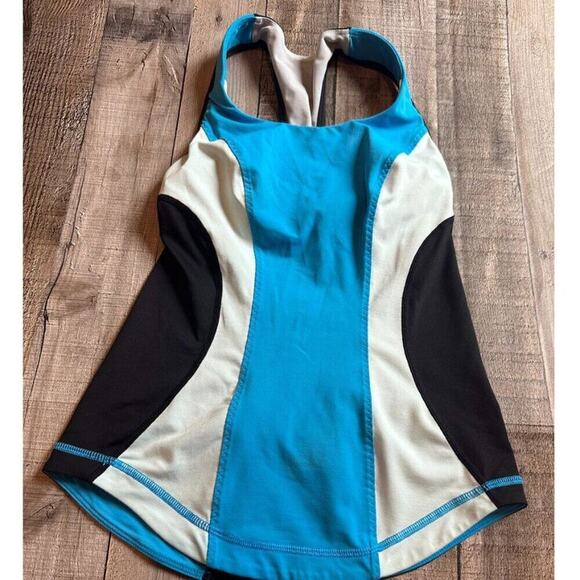 Lululemon Cardio Kick Tank | Beach Blanket Blue / Aquamarine / Black | Size: 2 - Picture 10 of 14